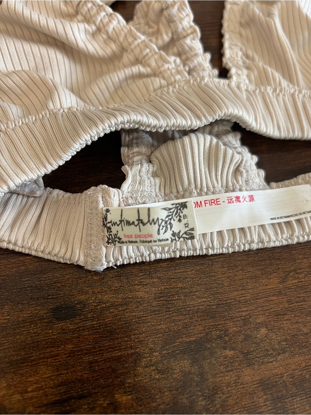 Free People Intimately Ribbed Ruched Triangle Bralette - XS - Picture 3 of 5